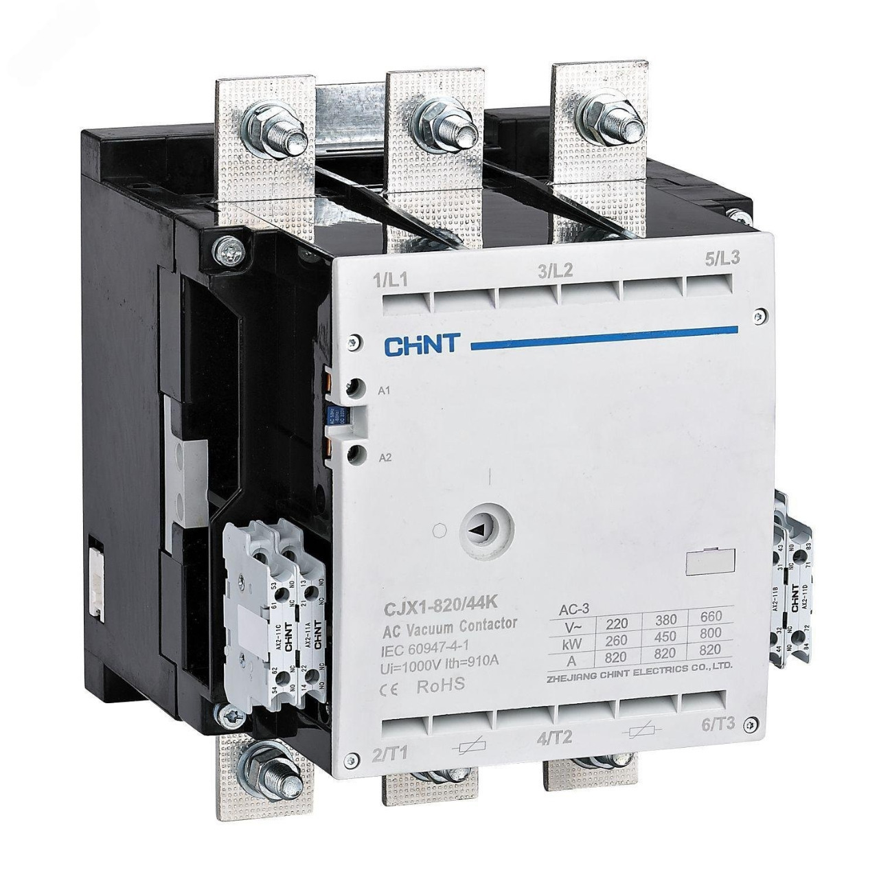 Контактор вакуумный 630А(АС3) 4НО+4НЗ AC/DC 110В 50/60Гц CJX1-630/44K